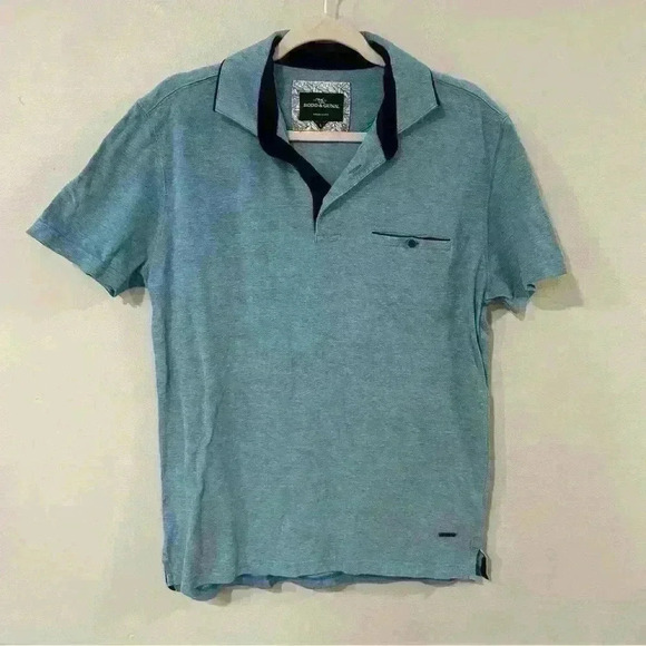 Rodd & Gunn Sherwood Mercerized Cotton Birdseye Regular Fit Blue Polo Shirt Cyan - Picture 2 of 6